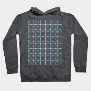 Indigo ethnic shibori pattern stars and squares Hoodie